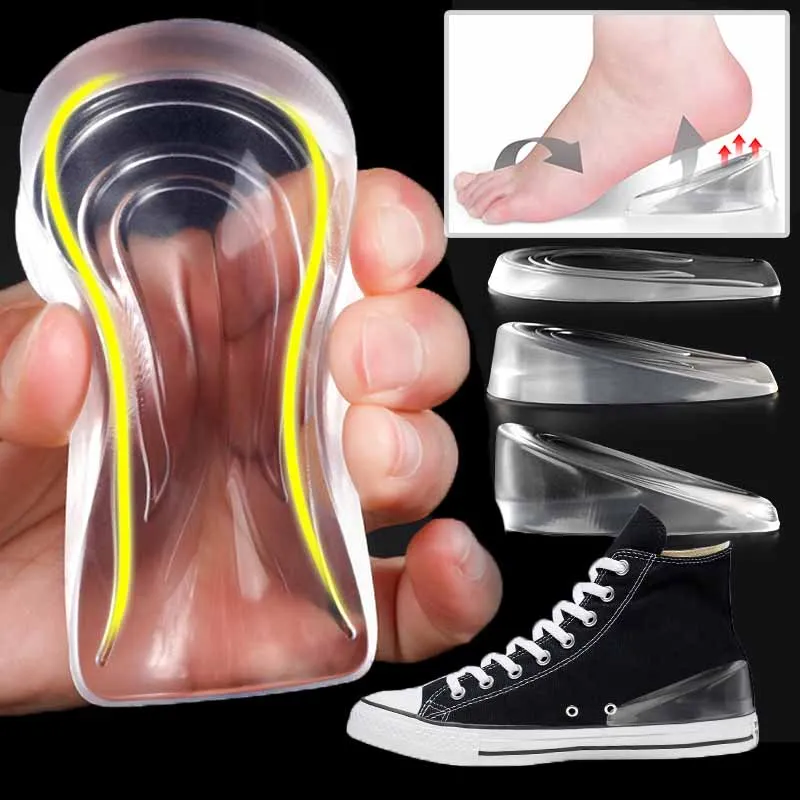 

Силиконовые гелевые Полустельки для женской обуви, вставки для подъема пятки, стельки для увеличения роста подошвенного фасциита для мужчи...