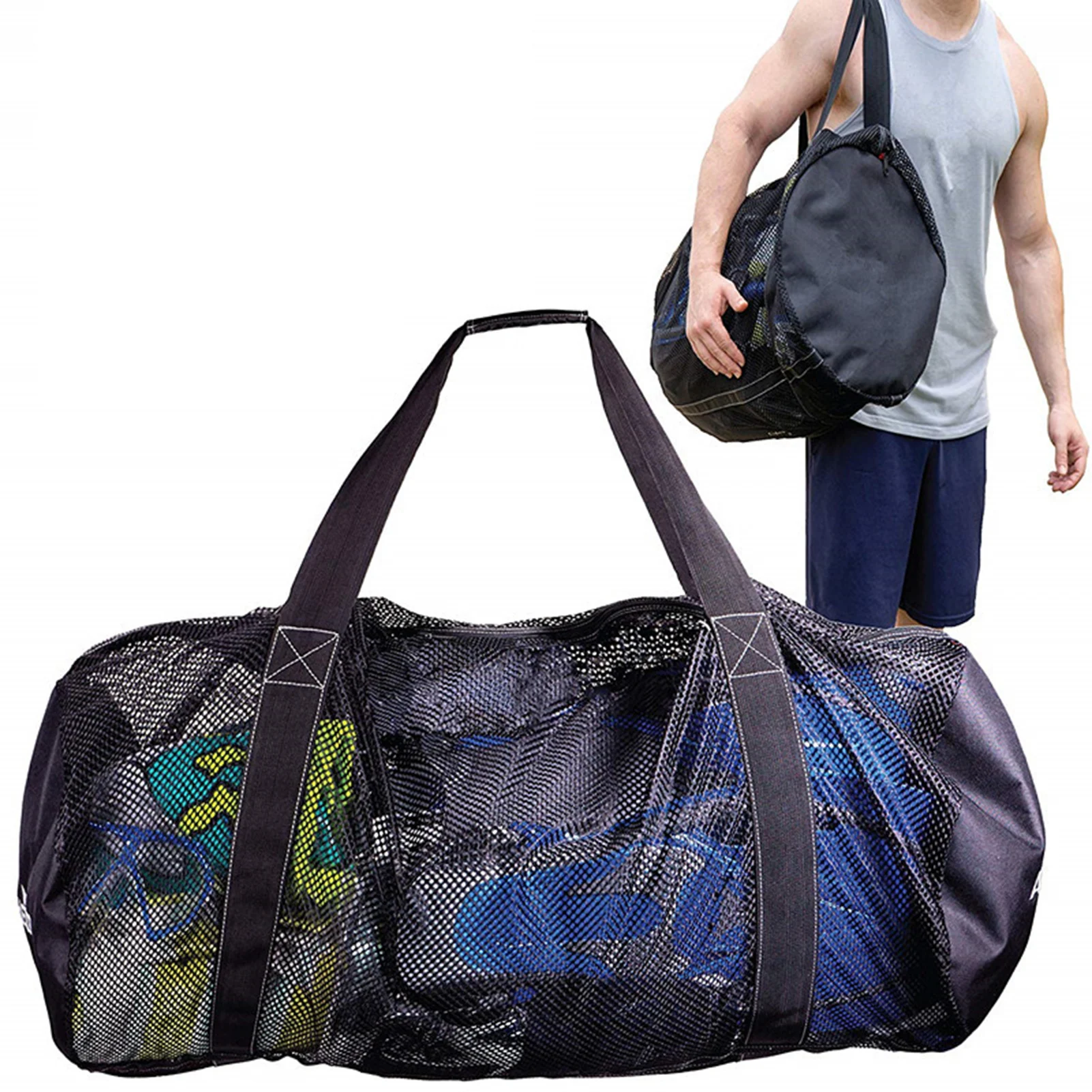 

Surfing Swiming Multifunctional Snorkeling Foldable Mesh Tote Portable Nylon Outdoor Scuba Diving Extra Large Beach Storage Bag