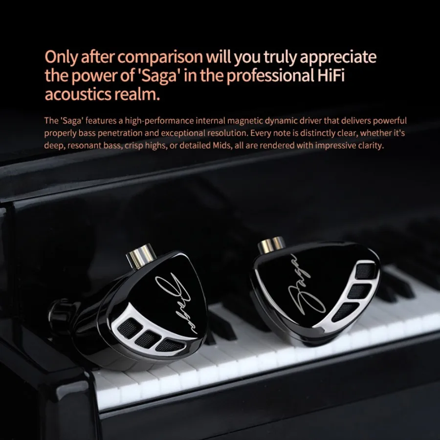 Проводные Hi-Fi наушники KZ Saga с динамическим драйвером IEM