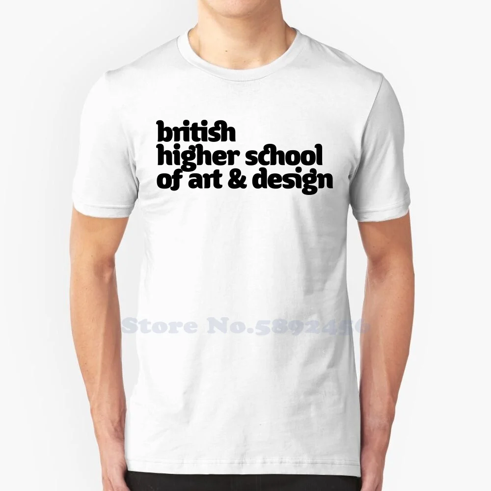 

Повседневная футболка с логотипом британской старшей школы искусства и дизайна, высококачественные футболки из 100% хлопка с графическим рисунком