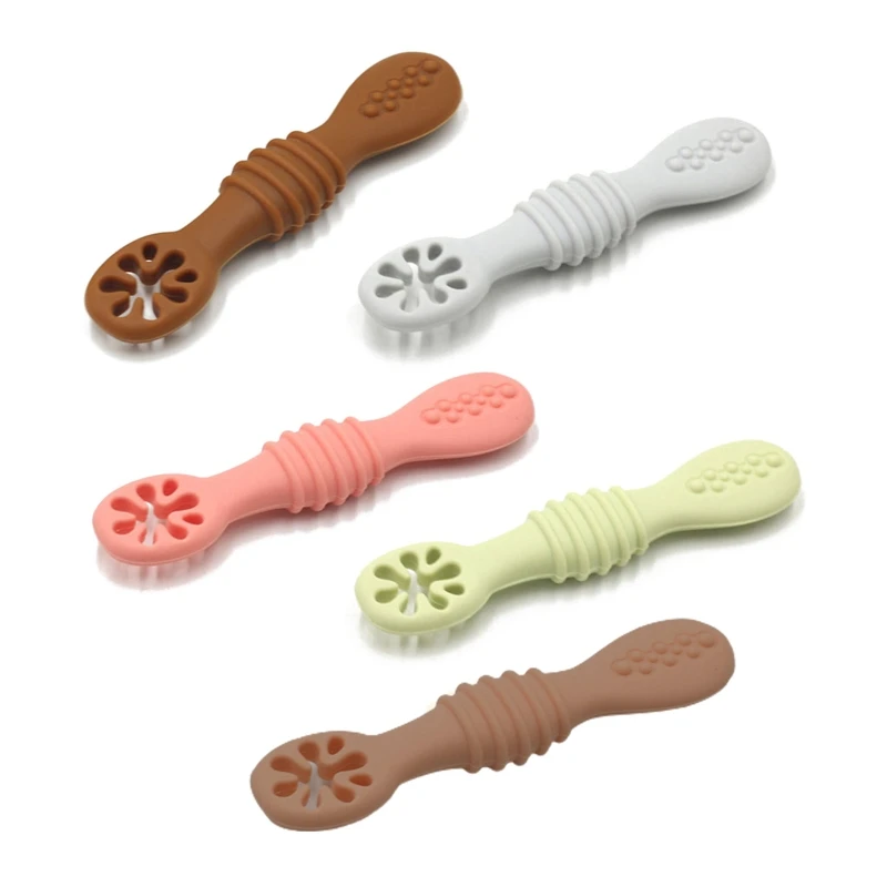 

Baby-Led Weaning Silicone Spoon Learning Feeding Scoop Training Utensils Newborn Tableware