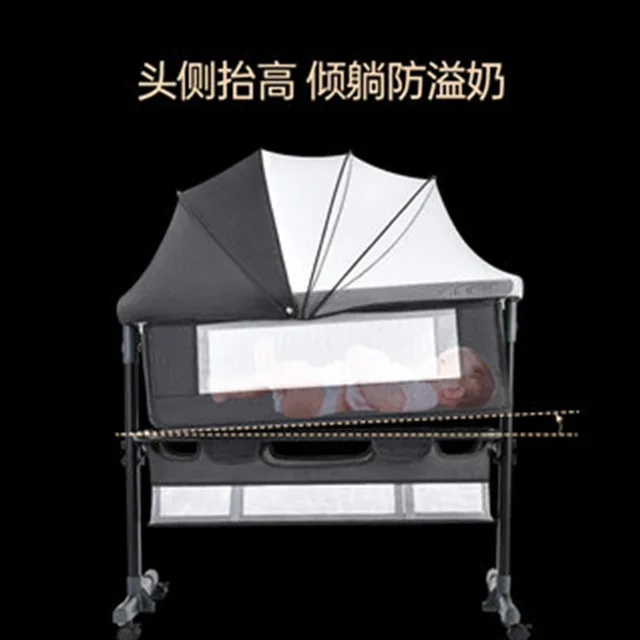 New Crib Newborn Bed Splicing Big Bed Baby Shaker Children's Bed Cradle Bed Multi-functional Mobile Foldable Mute Implementation 2