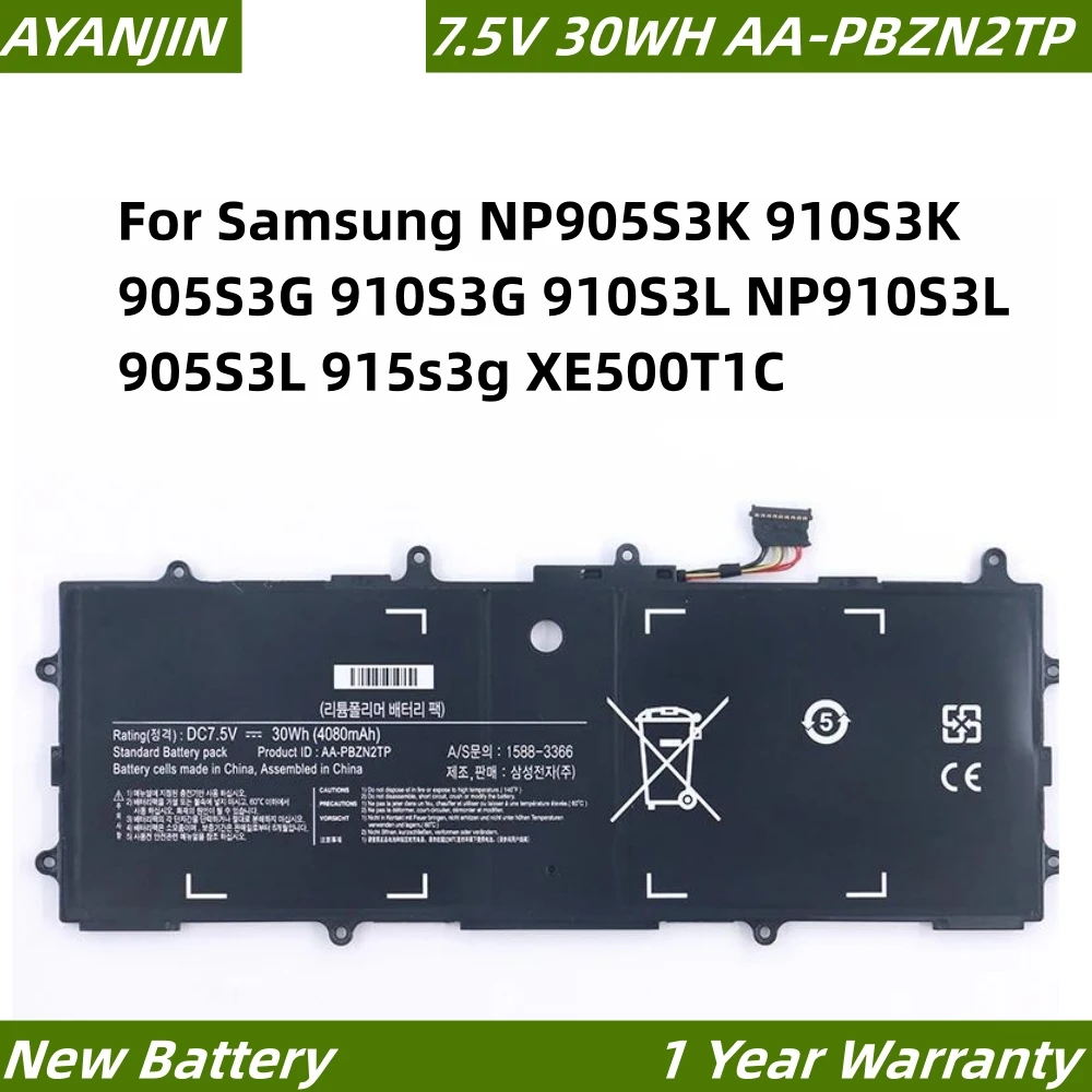 Фото Новый аккумулятор AA-PBZN2TP для ноутбуков Samsung NP905S3K 910S3K 905S3G 910S3G 910S3L NP910S3L 905S3L 915s3g XE500T1C 7.5V 30Wh №1
