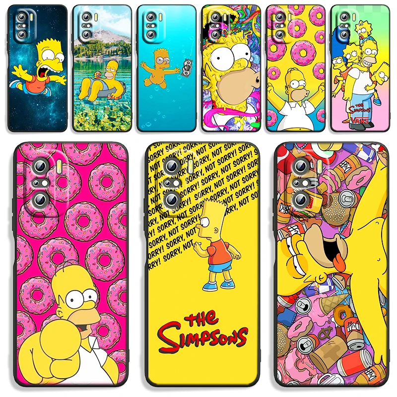 

Funny The Simpsons Bart and Homer Phone Case For Xiaomi Redmi Note 11E 11S 11 11T 10 10S 9 9T 9S 8 8T Pro Plus 5G 7 5 Black TPU