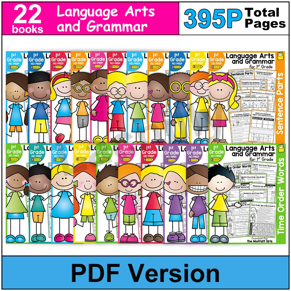 

22books/set 1st Grade Language Arts and Grammar Worksheets book in English PDF File Printables Learning toy for children