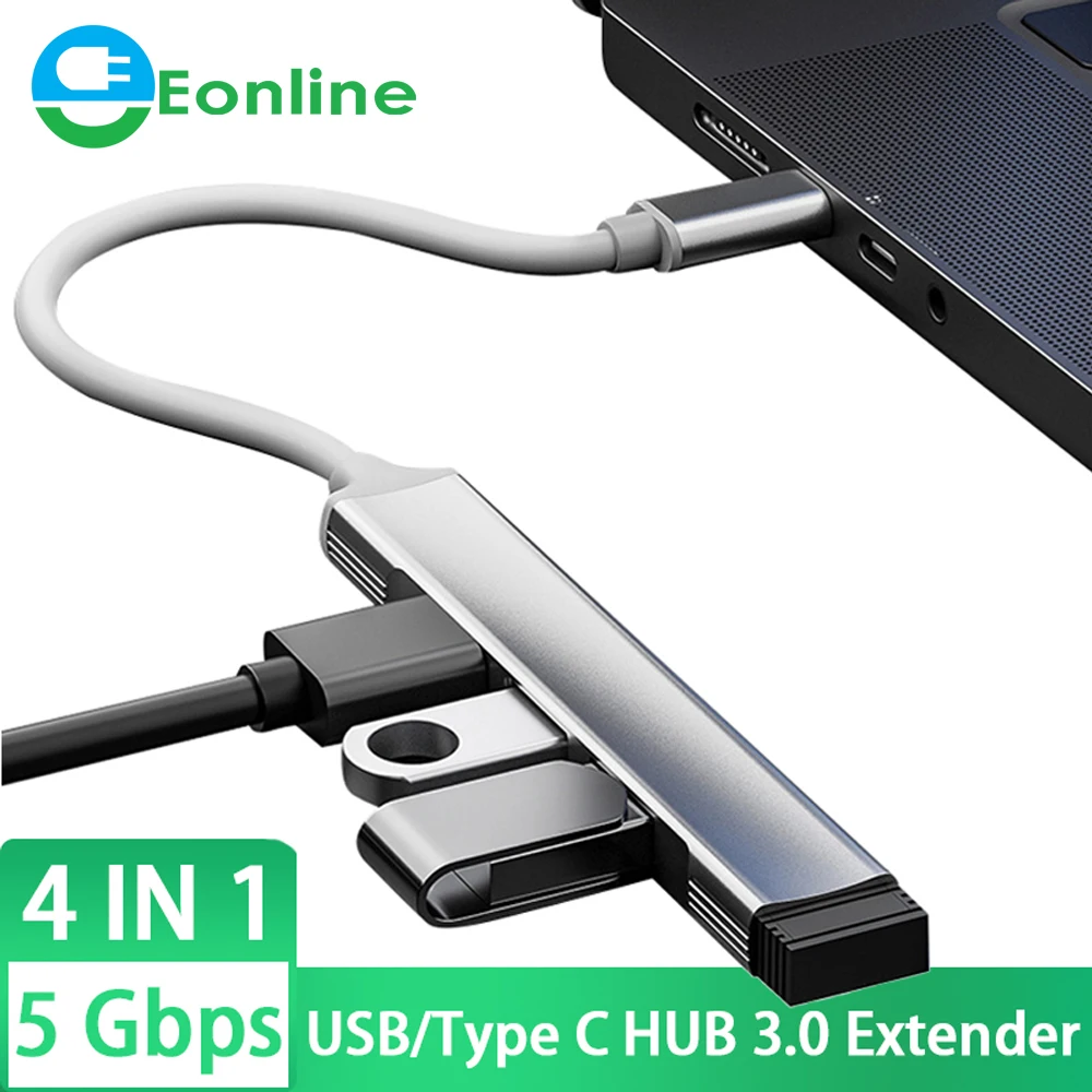 4 in 1 USB/Type C USB C HUB 3.0 Multi Splitter Adapter Expander High Speed OTG for PC Macbook Accessories USB Hub 4 Port Adapter