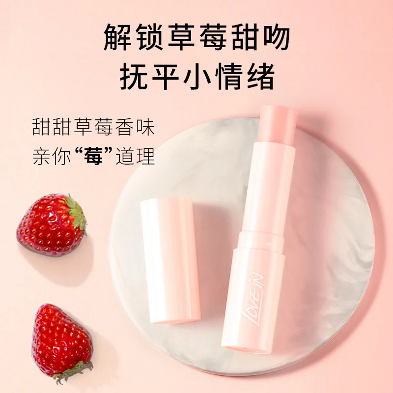 

Peppermint Strawberry Lip Balm Smooths Lip Lines Moisturizes Lips Jojoba Seed Oil Moisturizing Nourishing Hydrating Colorless