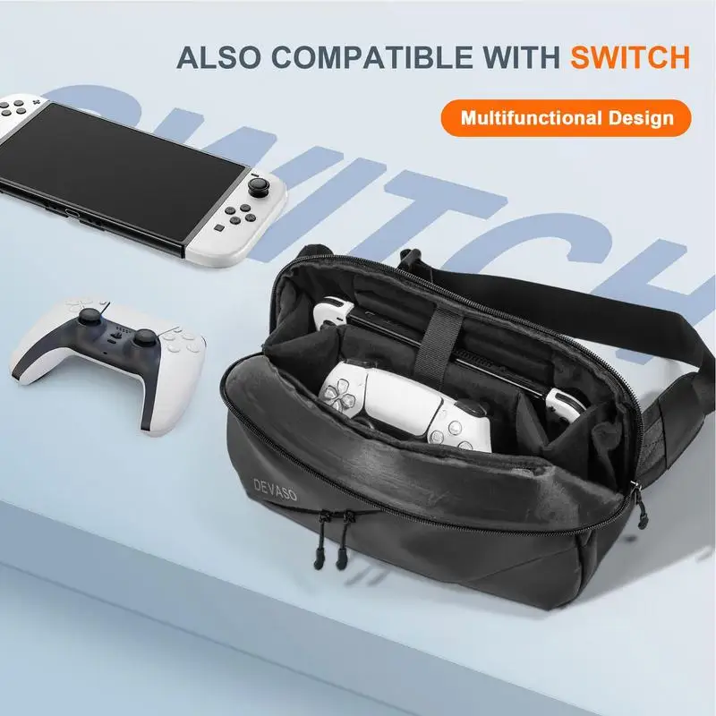 

Сумка для хранения игровой консоли, вместительный рюкзак из искусственной кожи, дорожная сумка на плечо для кабеля для передачи данных, телефона, игровых аксессуаров