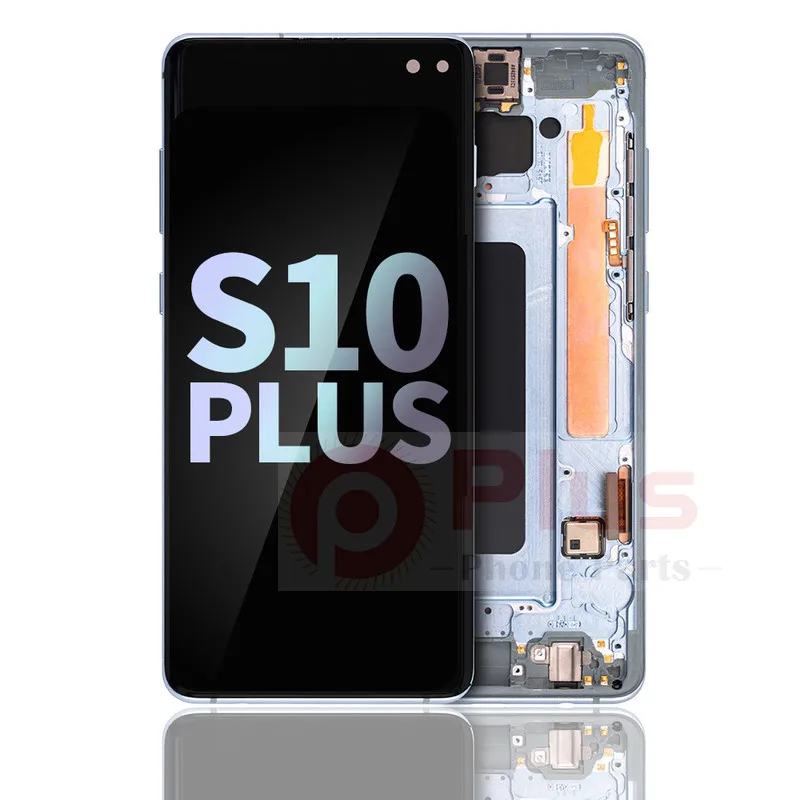 

OLED дисплей с рамкой для замены для Samsung Galaxy S10 Plus (Сервисный пакет) (Синяя призма)