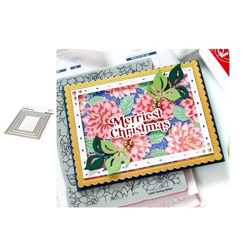 

Rectangle Background Frame Craft Mold Metal Cutting Dies for Scrapbooking Dies Cut Stencil Handmade Tools Model Template Decor