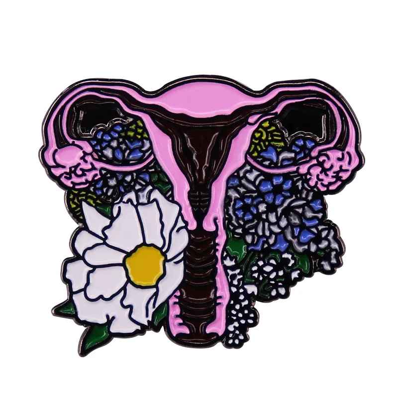 

Beautiful Flowers and Human Organs Television Brooches Badge for Bag Lapel Pin Buckle Jewelry Gift For Friends
