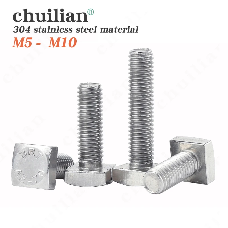

M5 M6 M8 M10 M12 GB35 304 A2-70 Stainless Steel Flat Square Foursquare Quadrate Shape Type Head Machine Screw Bolt