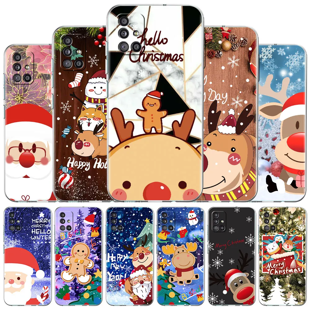 

Red Nose Elk Santa Claus Case for Samsung Galaxy A52 4G 5G A51 A12 A32 A21s A22 A31 A50 A71 A53 A23 A13 A72 A41 A20e A02s Cover