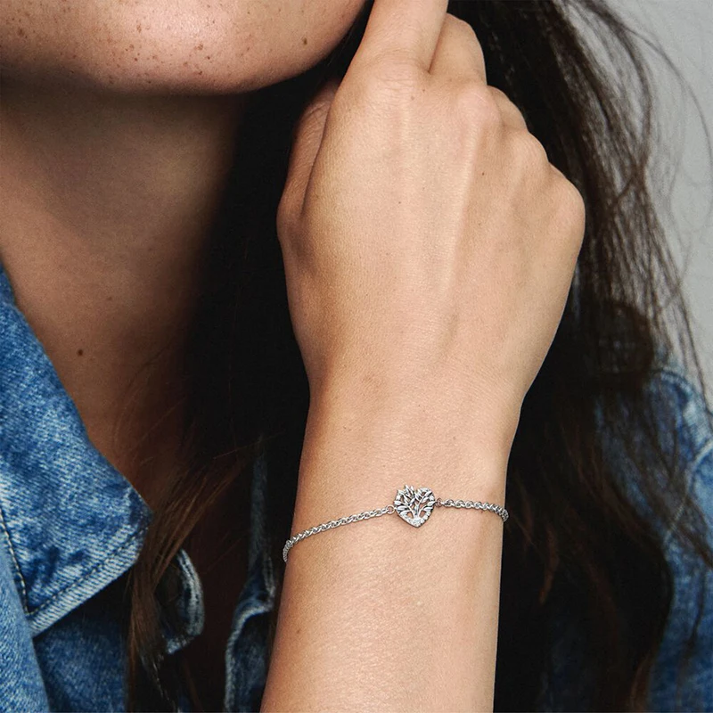 Bracelets en argent regardé 925 authentiques, détruisez AndrClasp, T-bar Coussins Moments, Pave Link, Salle JODIY Bangles imbibés de perles de charme