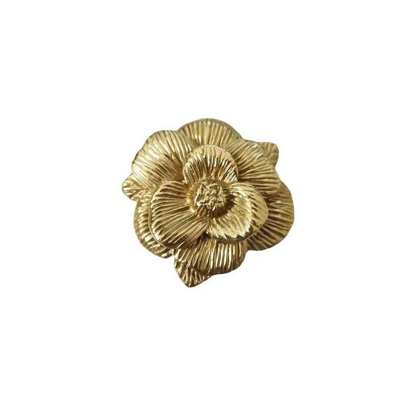 Современные ручки в форме розы золотые Твердые Латунные Ручки для дверей шкафов