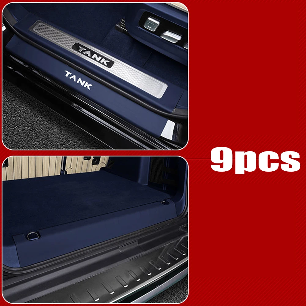 

Для GWM Great Wall Tank 500 2022-2025 салон автомобиля дверь Добро пожаловать порог чехол из искусственной кожи наклейки авто модифицированные аксессуары