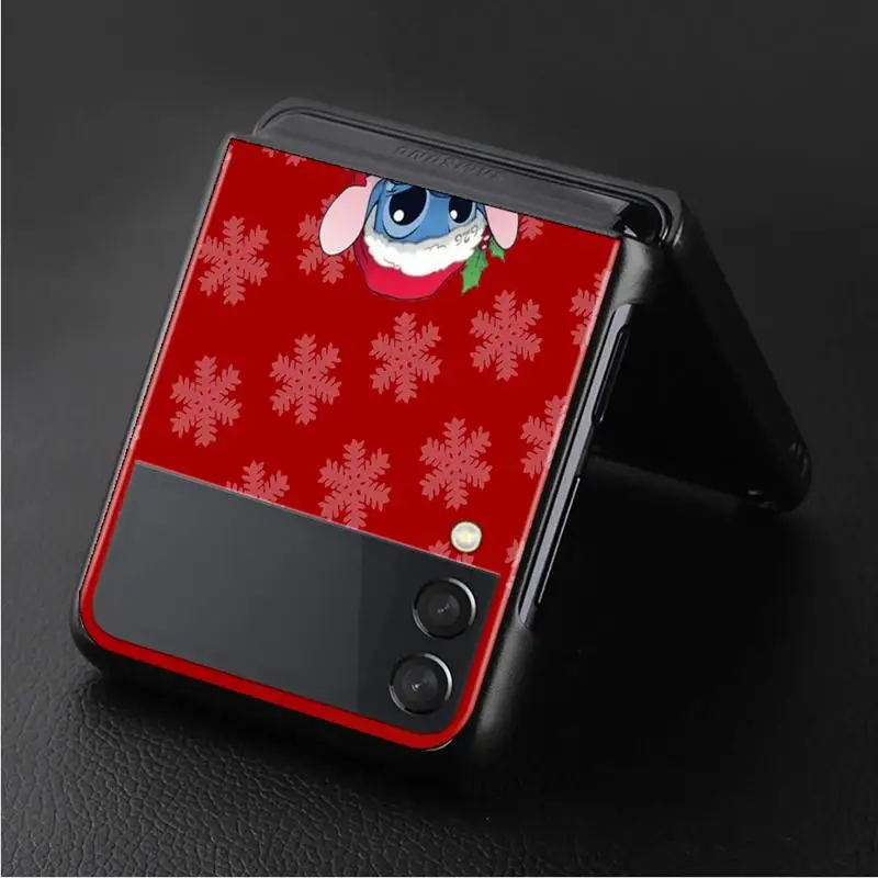 Чехол для телефона Disney Stitch Christmas Хэллоуин Samsung Galaxy Z Flip 4 Flip3 5G Shell Hard Cover Fundas