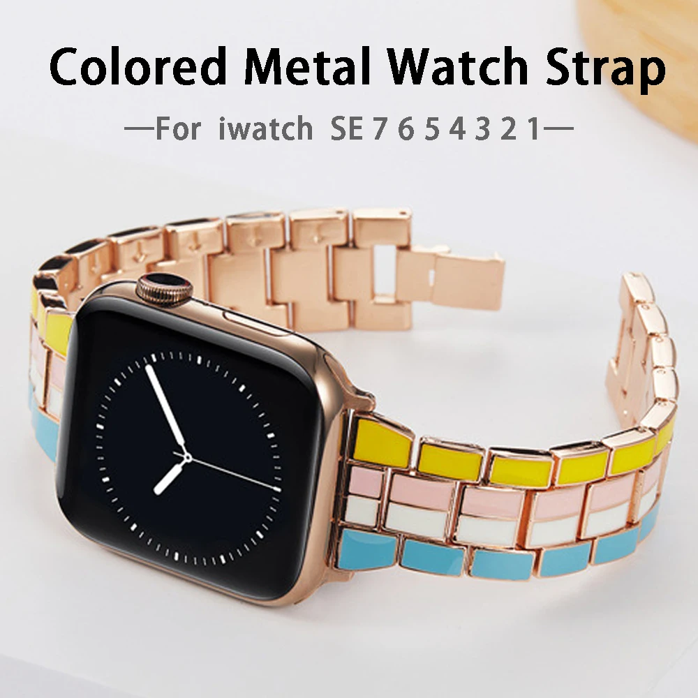 

41mm 45mm Correa for Apple watch 8 ultra rainbow Watch band wristband color iwatch band series 7 6 5 4 42mm 44mm Bracelets Strap