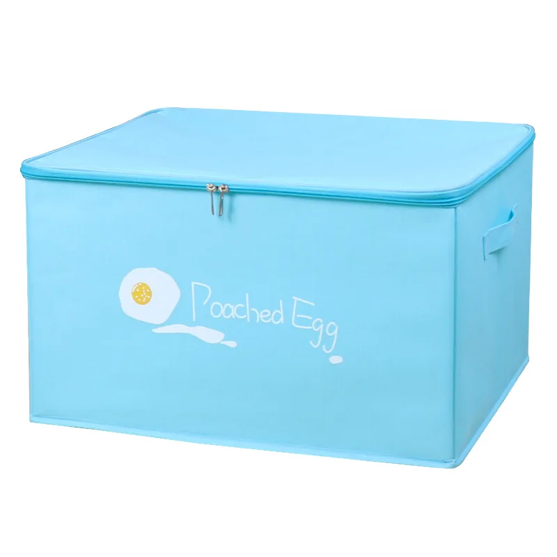 

Jul1857 Zip Type Clothes Storage Box Fabric Art Household Folding Sorting Box