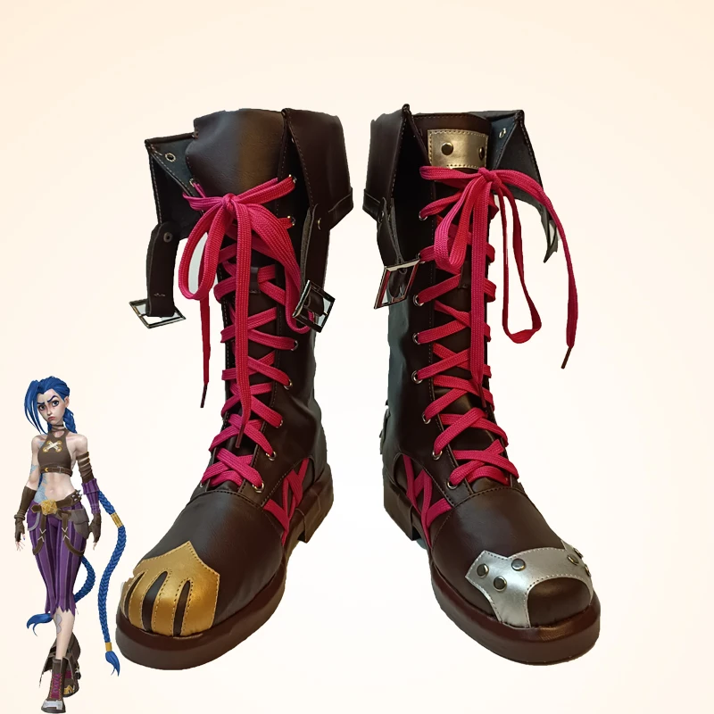 Sepatu Косплей Jinx игра Бару популярный LOL Misterius Sepatu сапоги прочный кустомер Pesta Хэллоуин