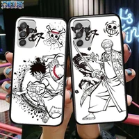 one piece luffy zoro law phone case hull for samsung galaxy a70 a50 a51 a71 a52 a40 a30 a31 a90 a20e 5g a20s black shell art cel