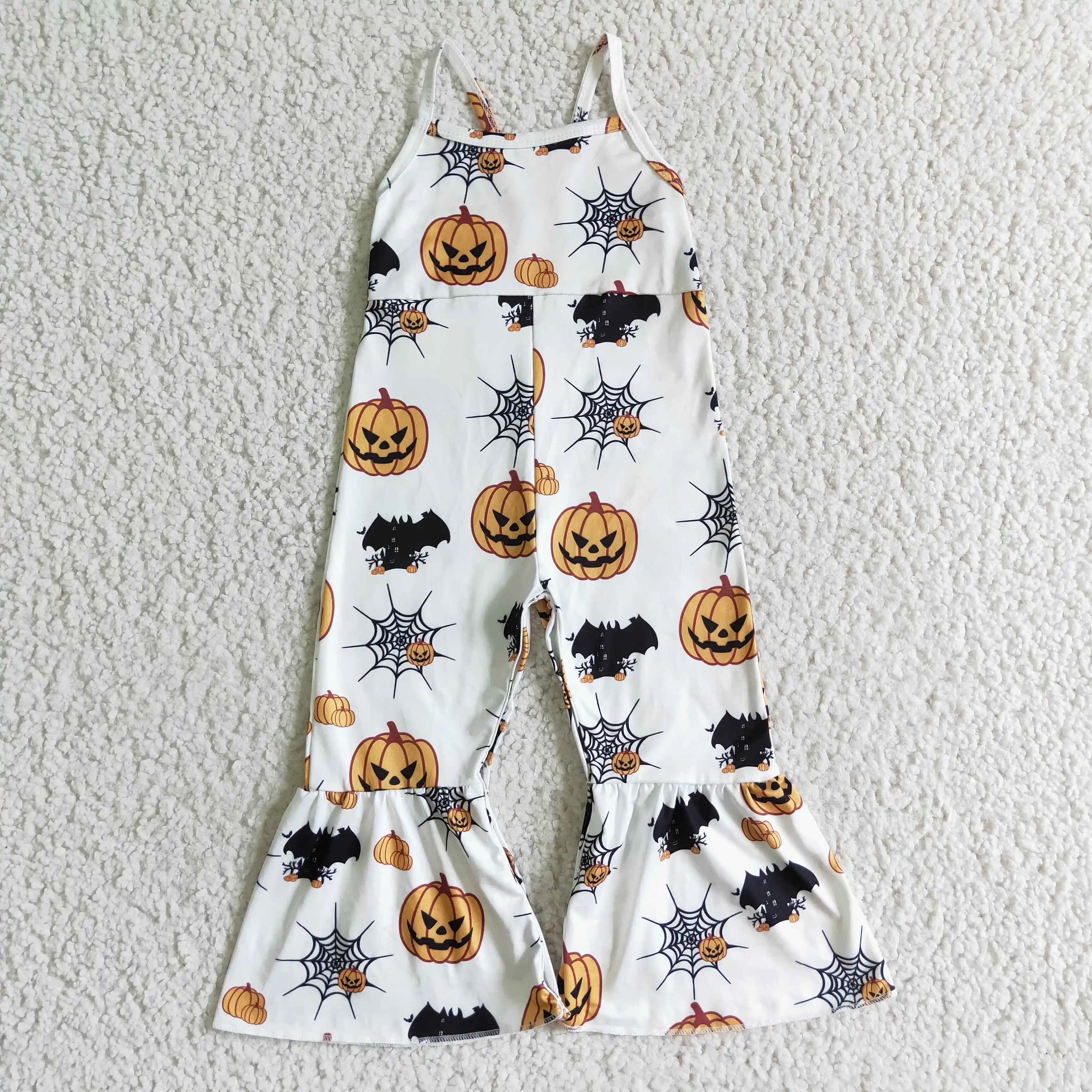 

SR0067 fashion girl suspenders jumpsuit halloween pumpkin pattern romper