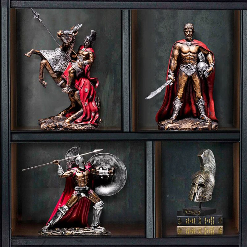 Европейский Винтажный домашний декор статуи спартанцев модель брони