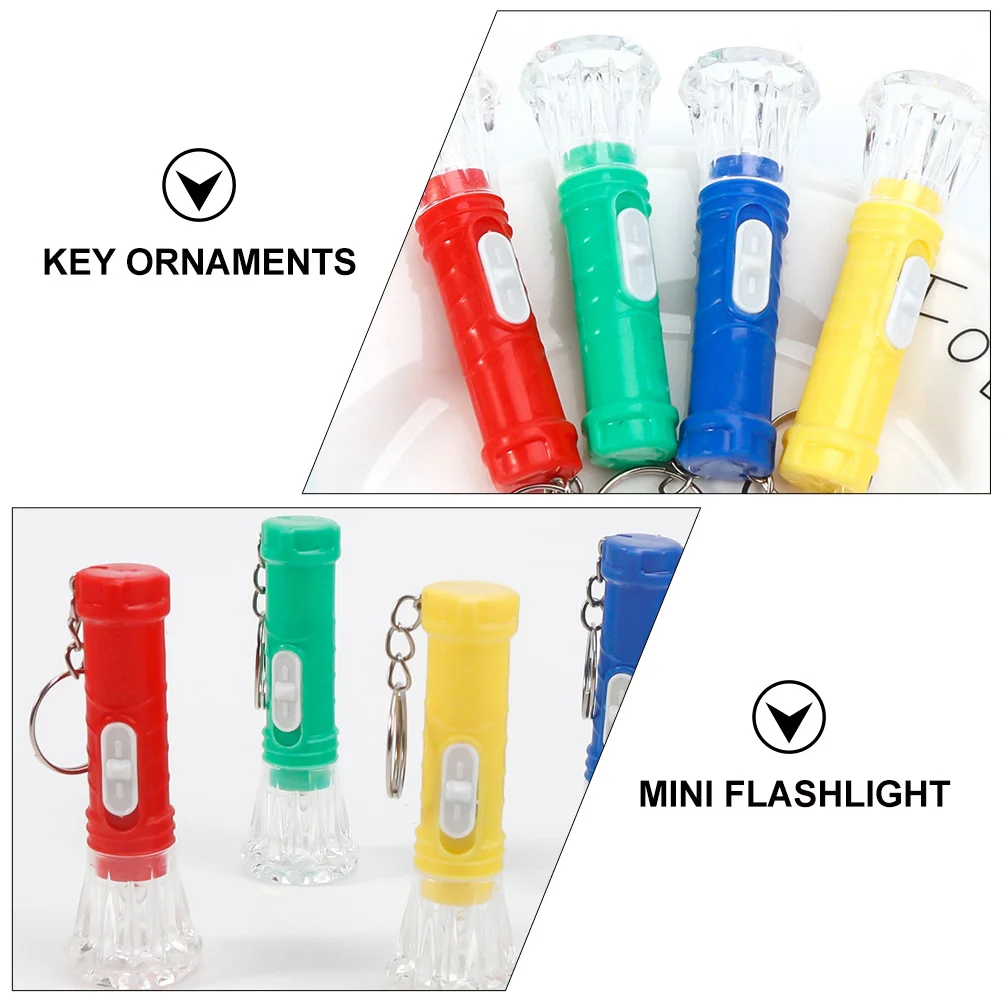 

40 Pcs Flashlight Keychain Lighting Tool Decor Button Shine Portable Plastic Hanging Decor