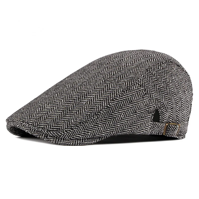 

vintage men beret hat outdoor fashion retro newsboy cap adjustable cotton British style duckbill visor ivy flat cap dropship