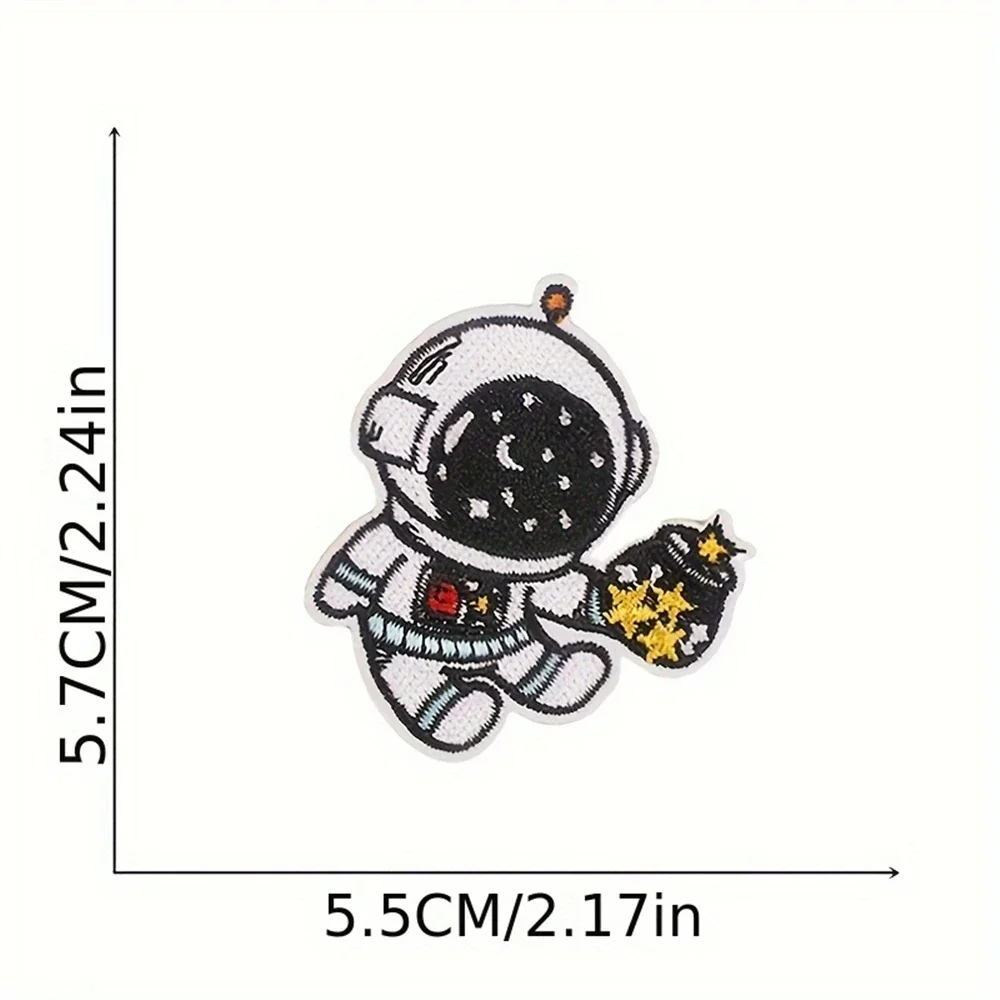 Embroidered Patch Iron On Patches for Clothing Pocket Astronaut Clothes Stickers Fabric Sewing Thermal Adhesive Applique Fusible