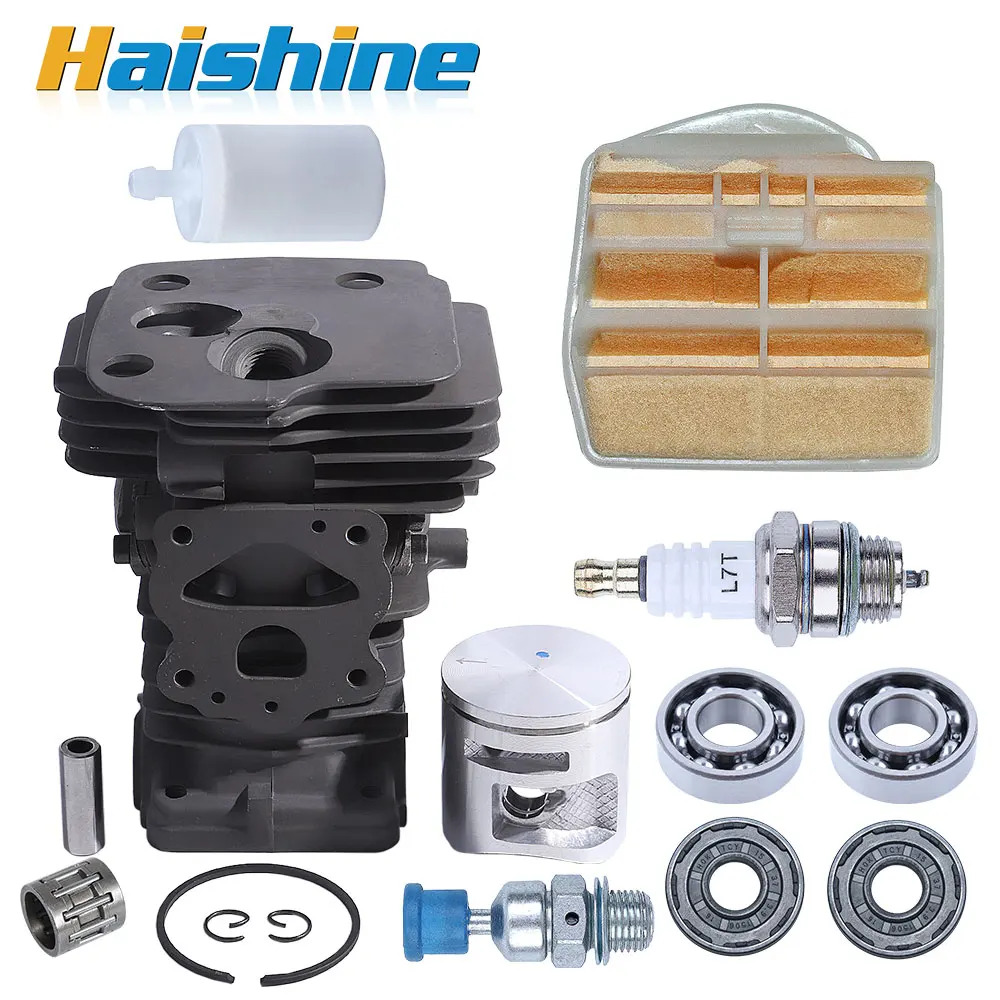 

44mm Cylinder Piston Kit For Husqvarna 450 450e JONSERED CS2245 CS2550S Decompression Valve Air Fuel Filter Needle Bearing