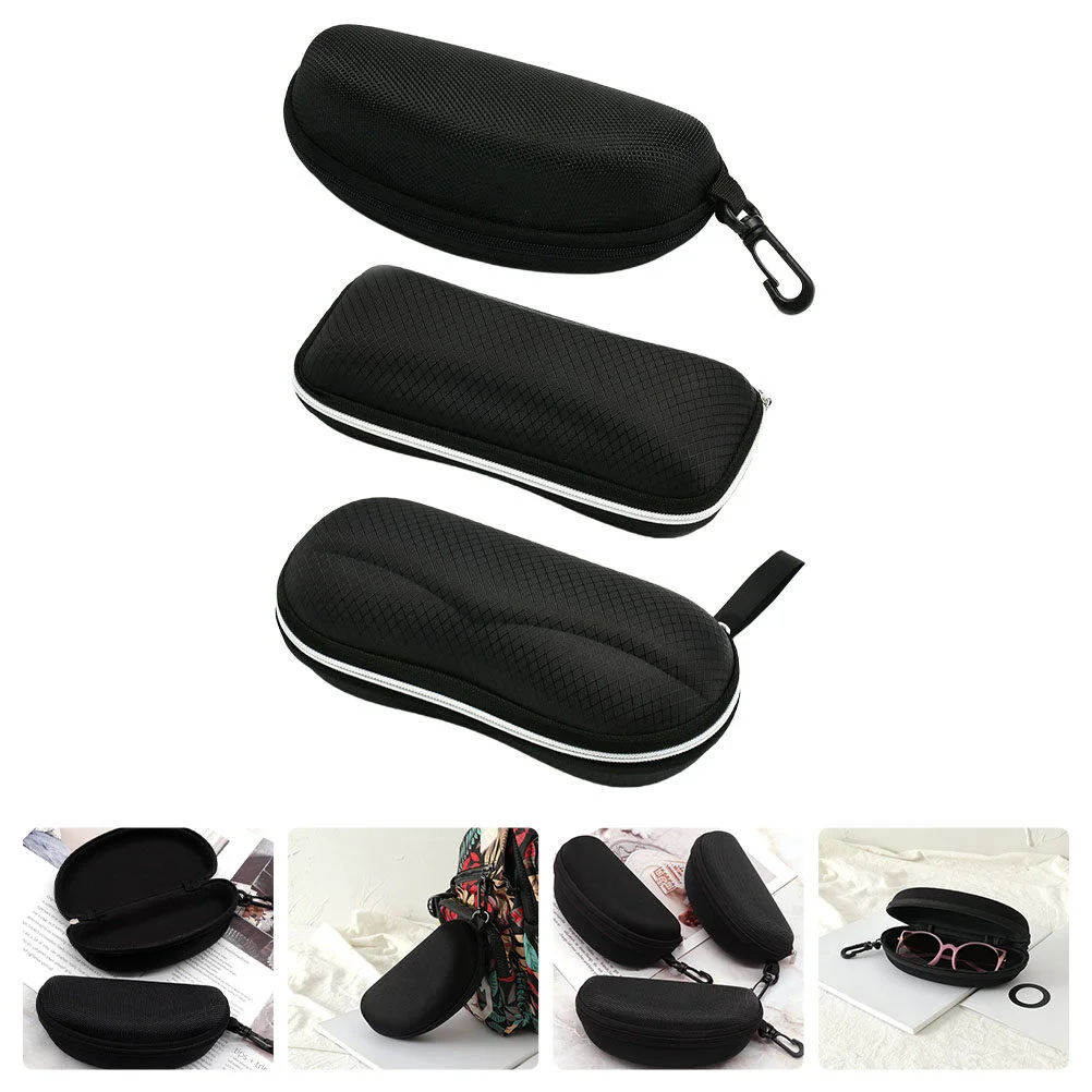 

3 Pcs Mens Sun Glasses Zipper Sunglasses Container Anti-collision Case Storage Holder Outdoor Cases Travel Eva
