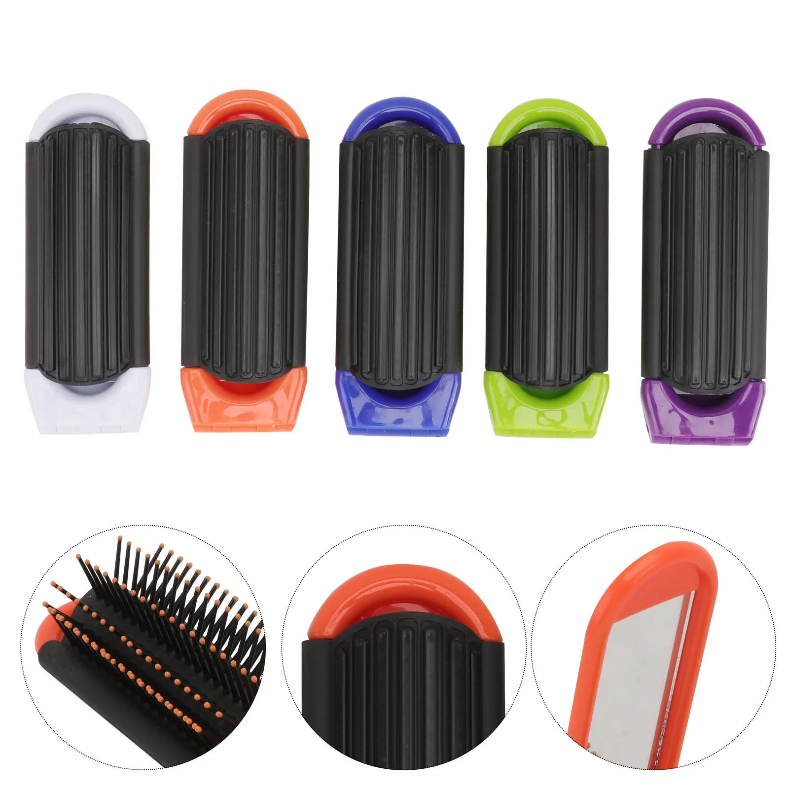 

5Pcs Comb with Mirror High Temperature Resistance Portable Pocket Comb for Girls Female Ladies