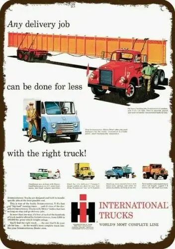 

Металлическая табличка International Tandem Axel Truck Vintage-Look