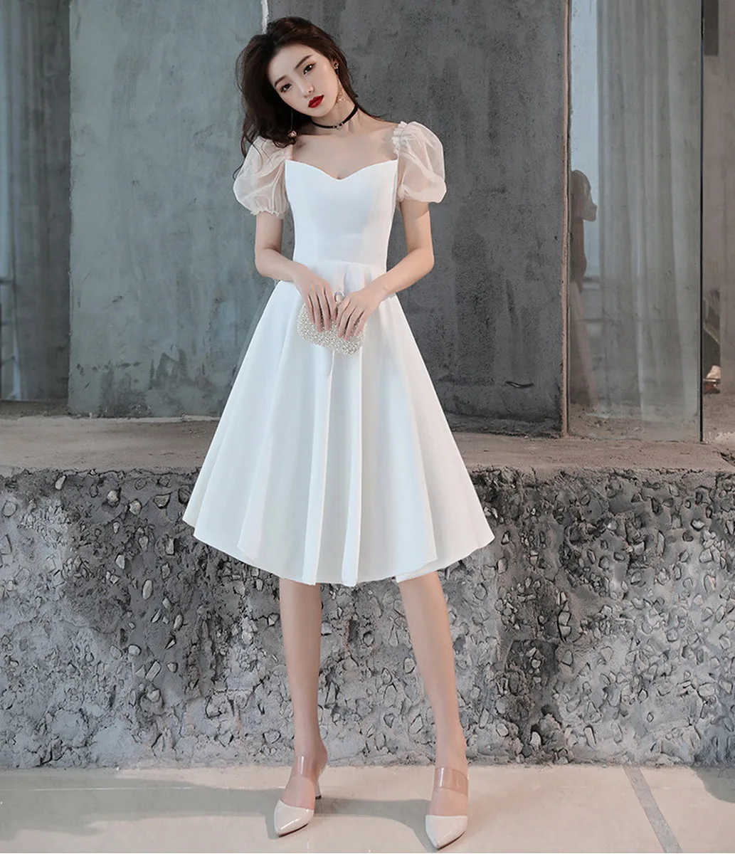 

Белое платье 2023, женское платье принцессы, весенне-летнее атласное свадебное платье, вечерние платья для социалитов, Сетчатое женское плать...