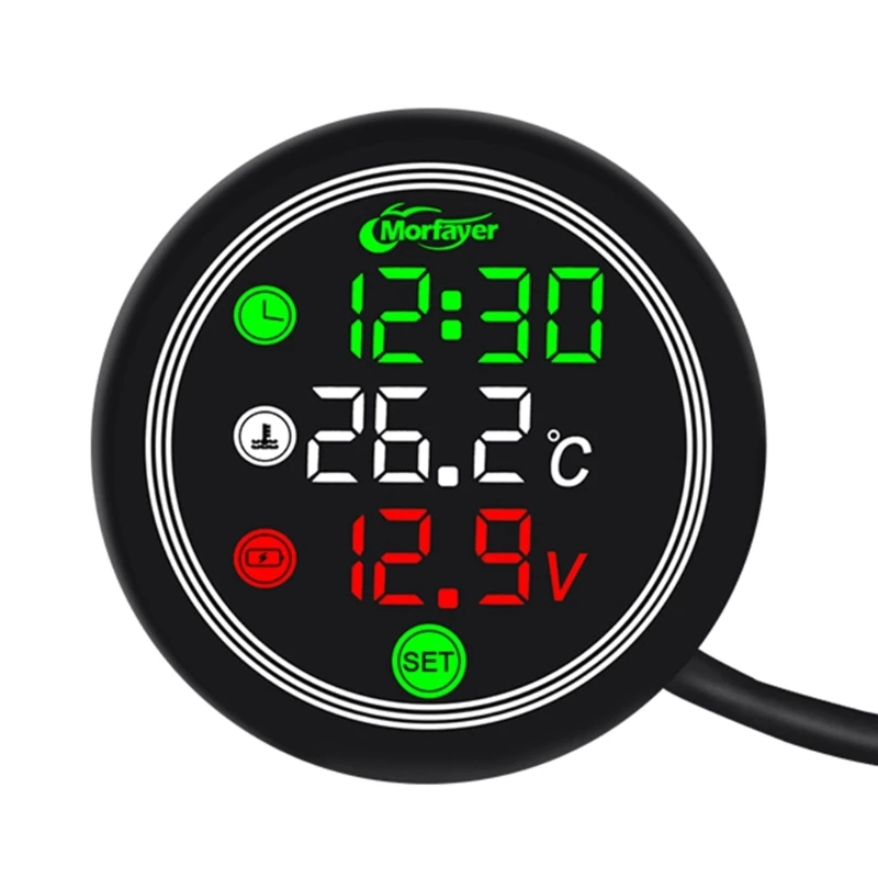 Купи Water/Air Temperature Voltage Timer Meter Tester with Alarm for Motorcycle за 472 рублей в магазине AliExpress