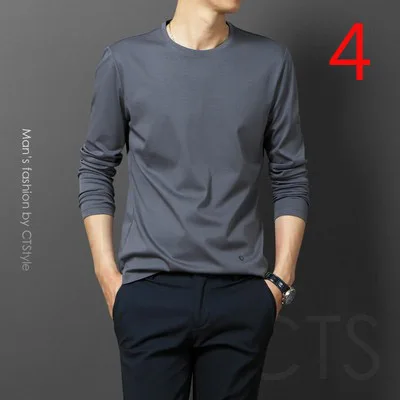 

2022 spring and autumn 100% wool long-sleeved T-shirt men's thin section
