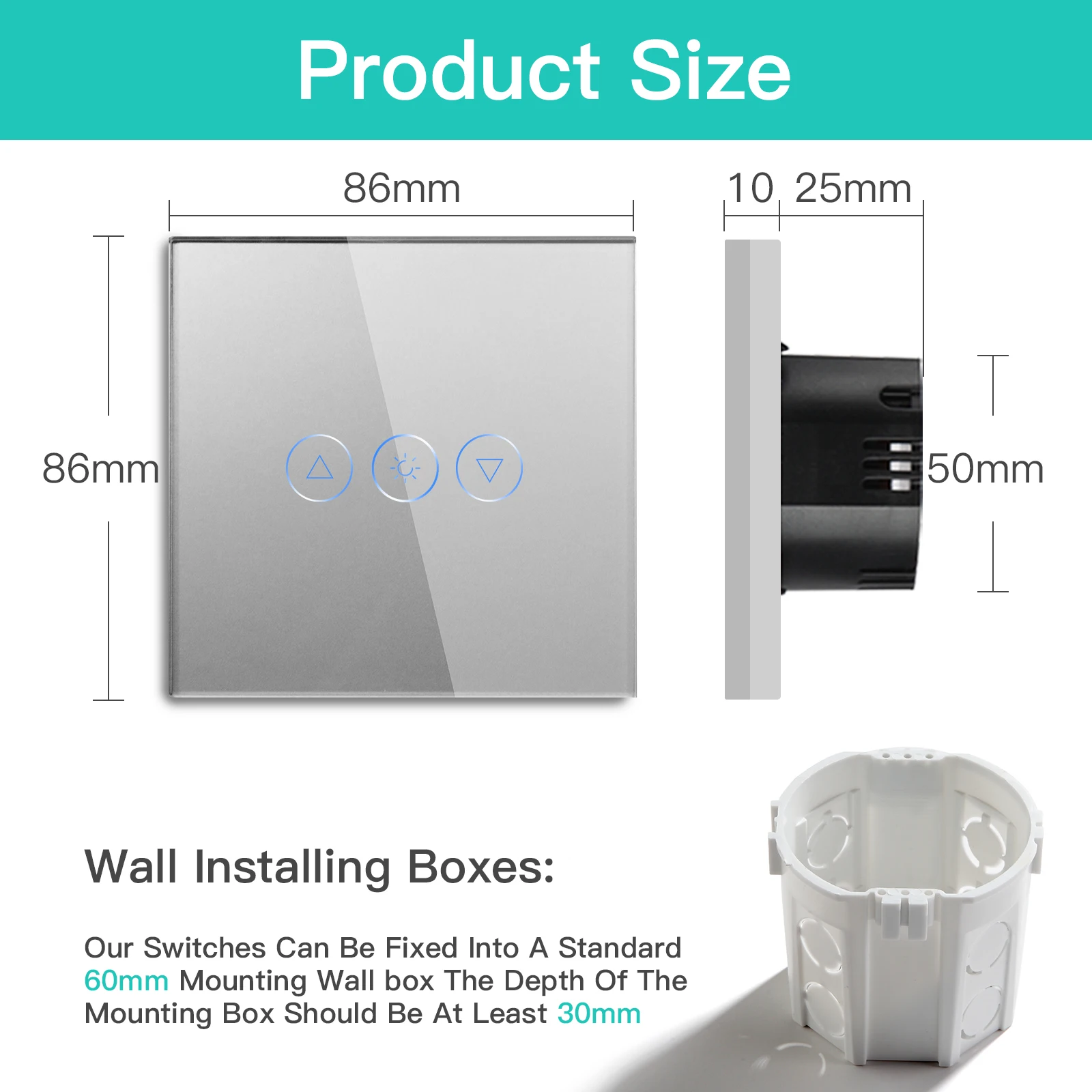 BSEED Zigbee Dimmers 1Gang1Way Wall Sensor Switch LED Touch Dimmer Tuya Smart Life App Control With Neutral Wire Crystal Glass |