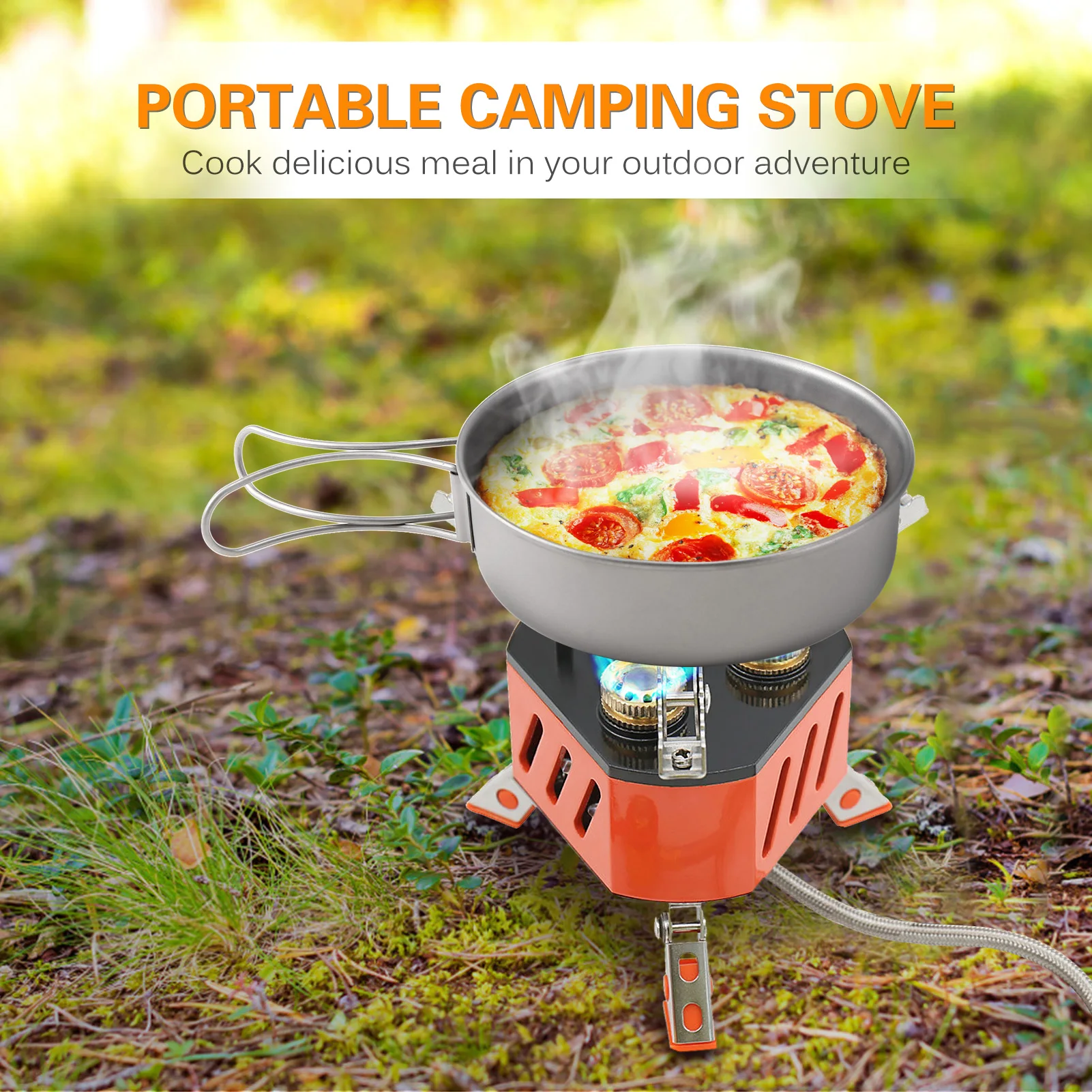 

13800W 3-Core Foldable Camping Cookware For Outdoor Fishing Hiking Traveling Camping Equipment Outdoor Camping Stove