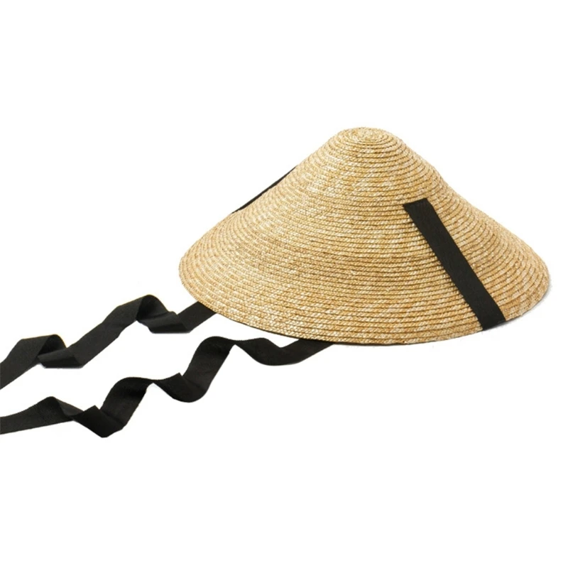 

652F женская соломенная шляпа с широкими полями конические шляпы модная шляпа летние шляпы