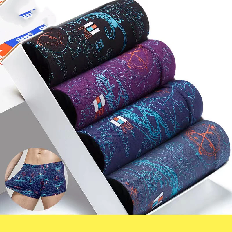 4pcs/Lot 7XL 150KG MenModal Shorts Breathable Boxer Shorts Youth Mid Waist Plus Size Boxer Panties Stretch Sports Men Underwear