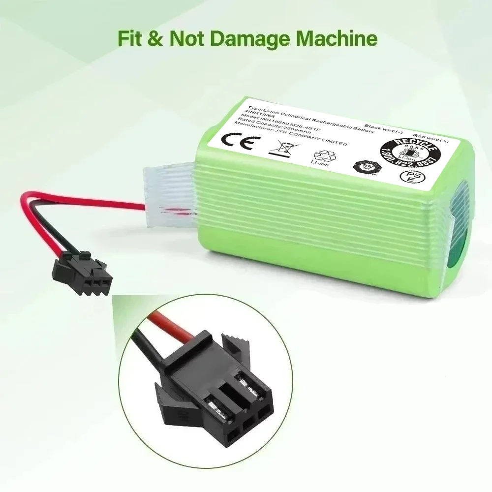 Фото Аккумуляторная батарея Li-ion 14.4V 3500mAh для Conga Excellence 950 990 1090 1092 1190 1790 1990, Robovac 11S 15C 30C Max, NETBOT S14 S15. №3