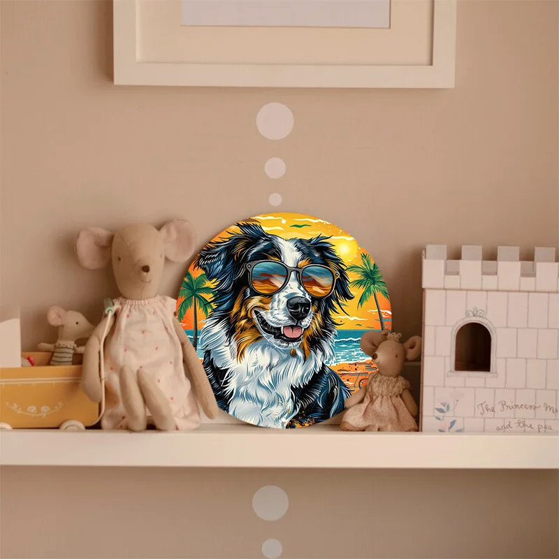 Австралийская пастушья серфинг пляжная сцена прочная алюминиевая настенная