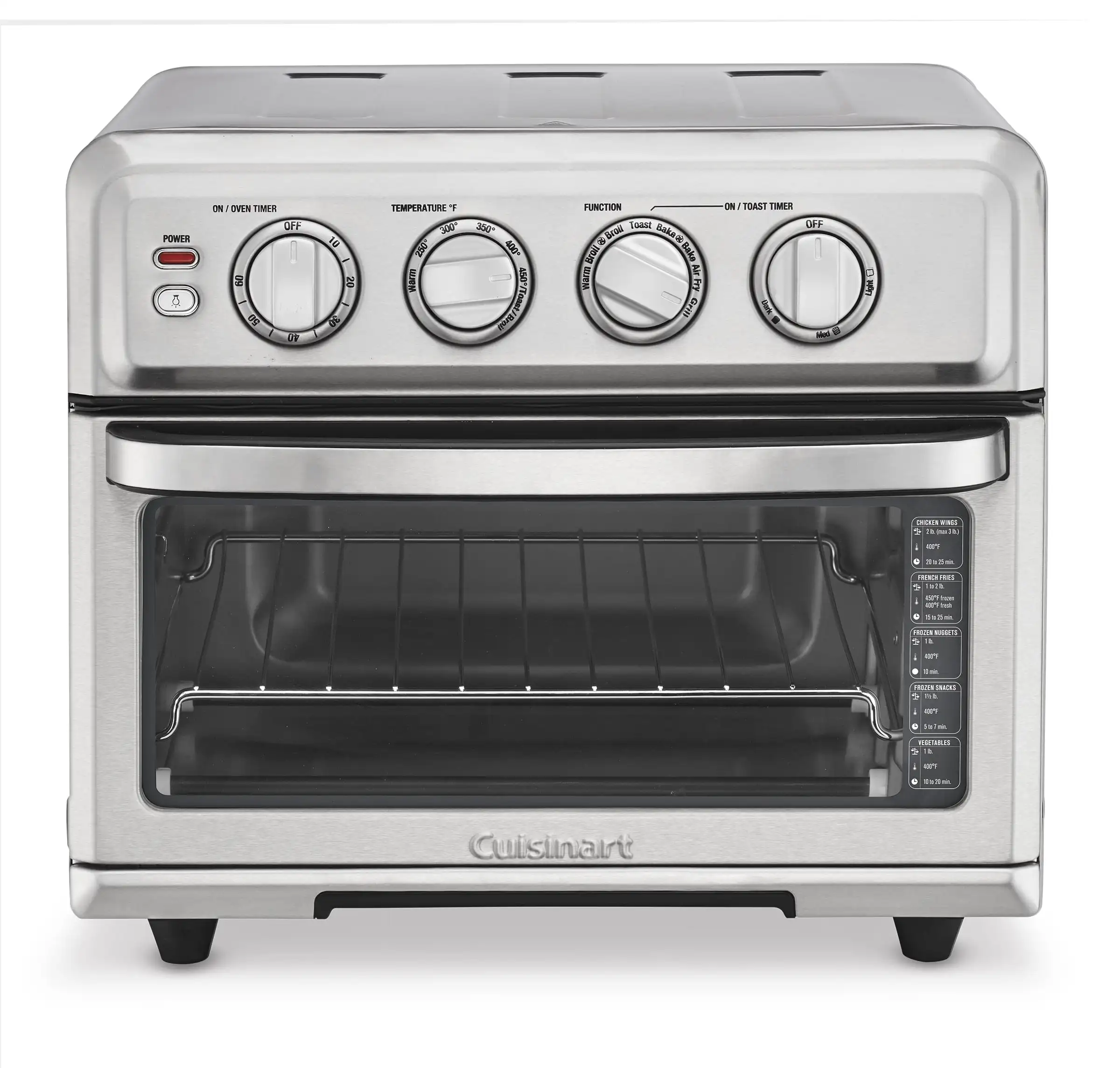 

Airfryer Toaster Oven with Grill, 0.6-cubic-foot Interior with Light, 8 Functions Include, Adjustable Temperature, Stainless