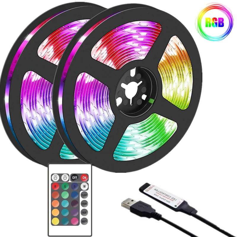 

USB 1M-5M LED Strip Light RGB 5V 5050 2835 Bluetooth DIY Flexible Diode Suitable For Party Living Room Decor Luces Holiday Gift