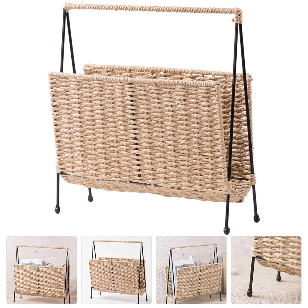 

Book Storage Basket Home Organizer Supplies Woven Holder Household Rustic Style Snack Snacks