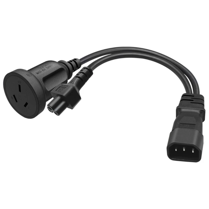 

32cm 3Pin Connector IEC320-C14 to IEC320-C5+AU Converter Power Cable Cord Wire