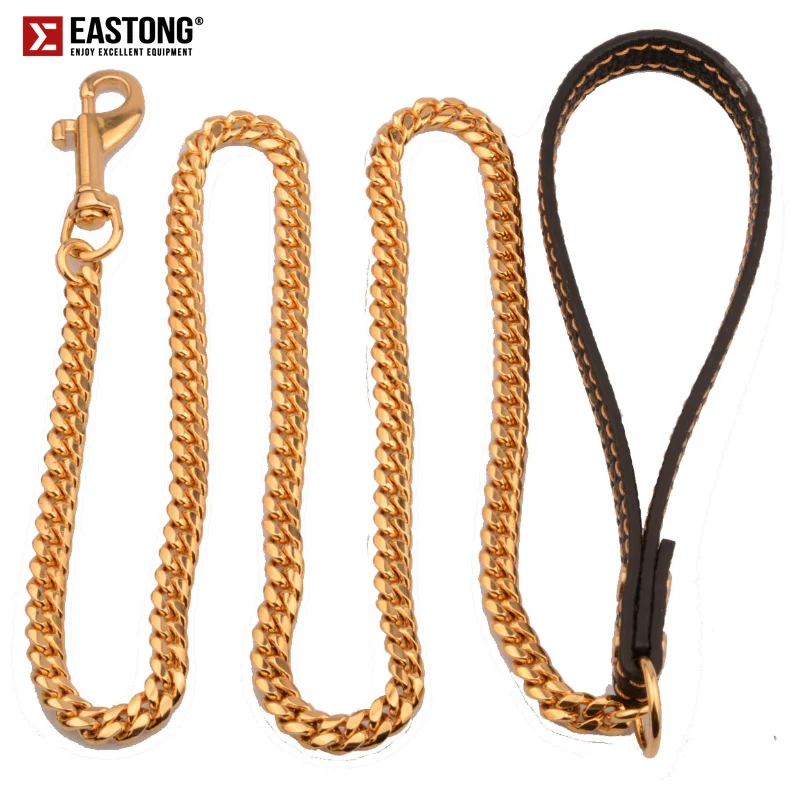 

Stainless Steel Dog Chain Metal Training Pet Collars Thickness Gold Slip Dogs Collar and Leash for Large Dogs Pitbull Bulldog
