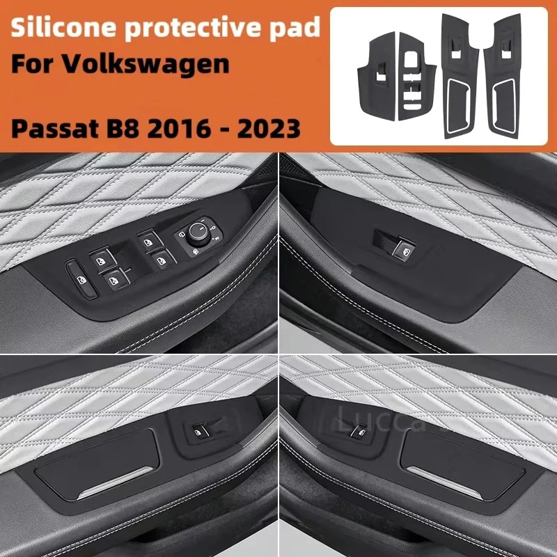 

Для Volkswagen Passat B8 Arteon CC 19-24 кнопка переключателя окна панель подстаканник крышка для беспроводной зарядки силиконовая защитная накладка