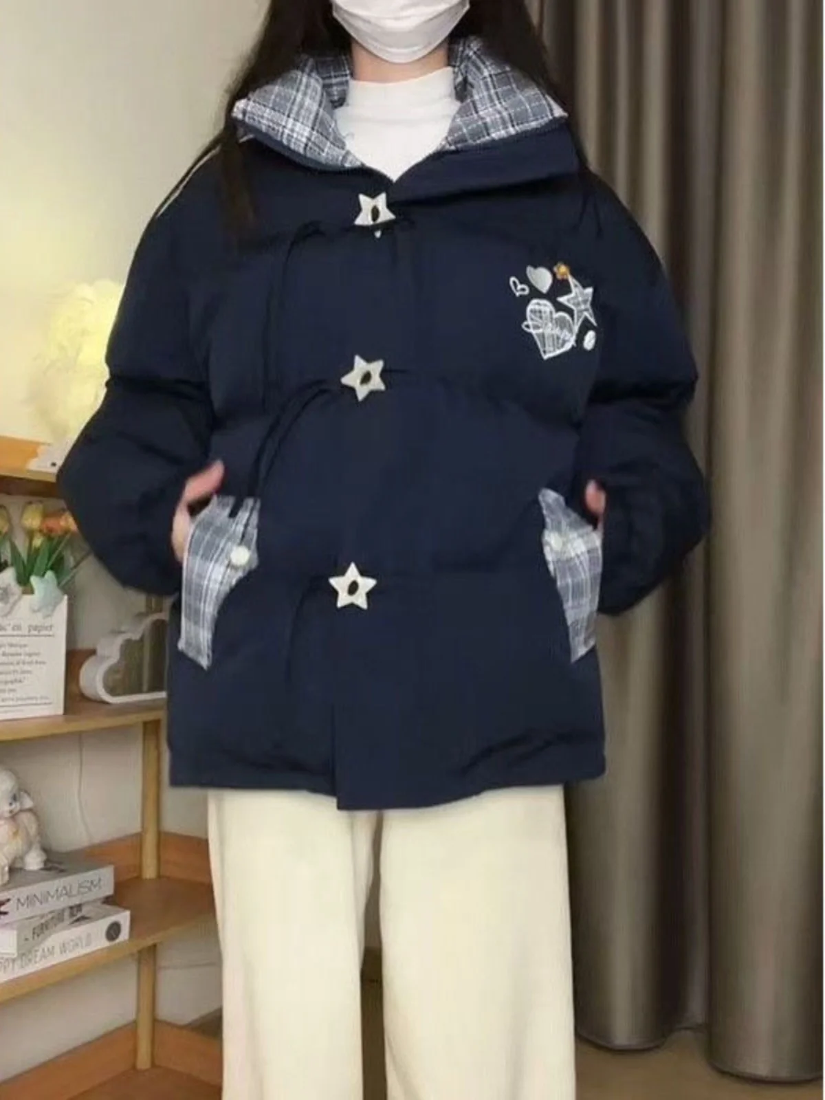 Женское пальто с хлопковой подкладкой в стиле пэчворк американского дизайна